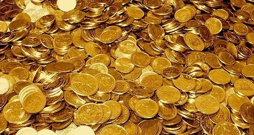 Pile of gold coins